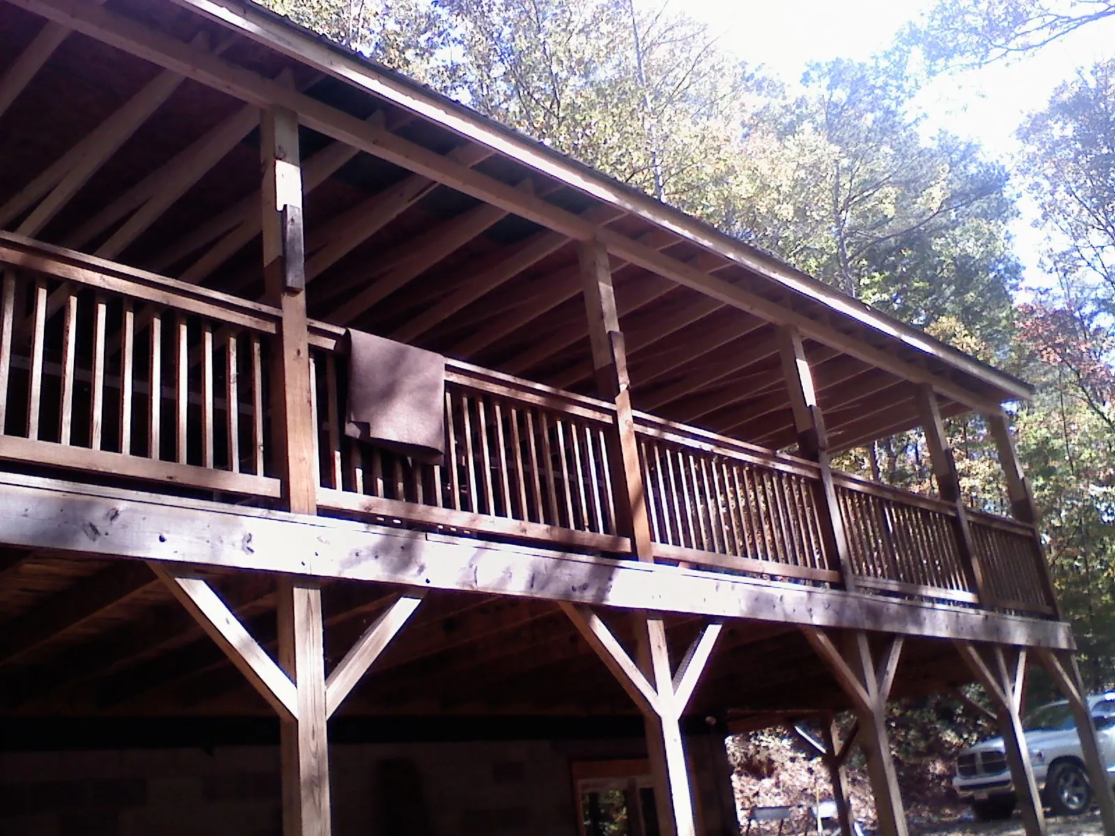 Timber framing under a new elevated porch and deck — Roof Leak Repair in Codorus by Roofing Brothers